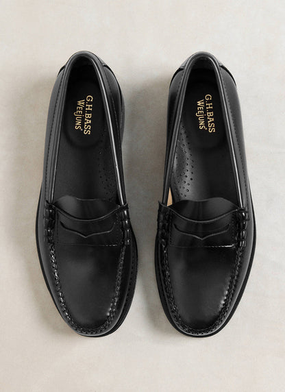 G.H. Bass Weejun Larson Penny Loafers - Black Leather | Percival