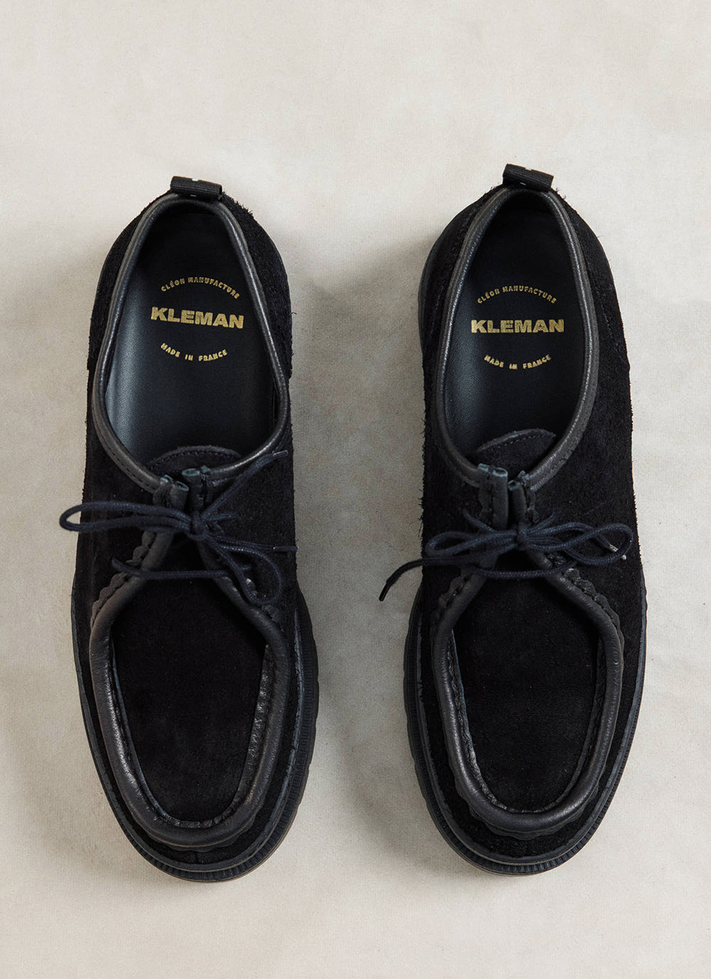 Kleman Major VP Oak 2 Moc Toe Shoes - Black Suede | Percival