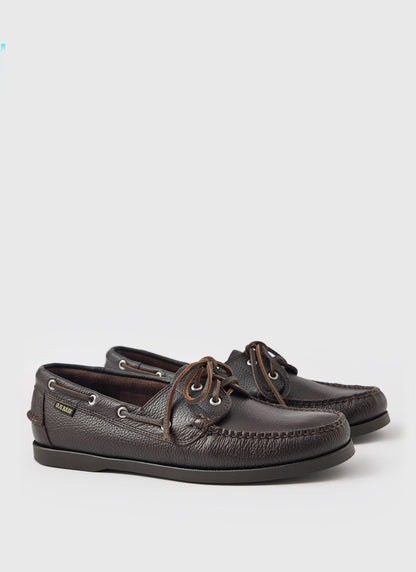 G.H.Bass - Jetty II Boater 2 Eye - Textured Dark Brown | Percival