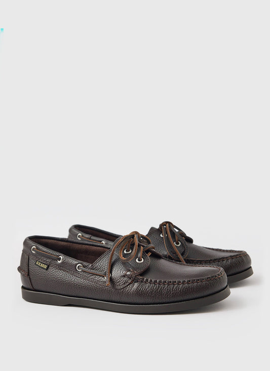 G.H.Bass - Jetty II Boater 2 Eye - Textured Dark Brown | Percival