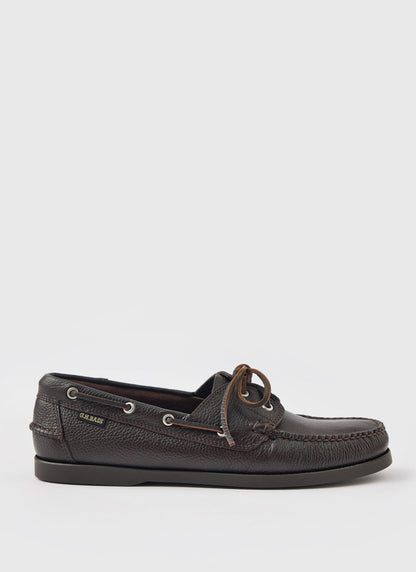 G.H.Bass - Jetty II Boater 2 Eye - Textured Dark Brown | Percival