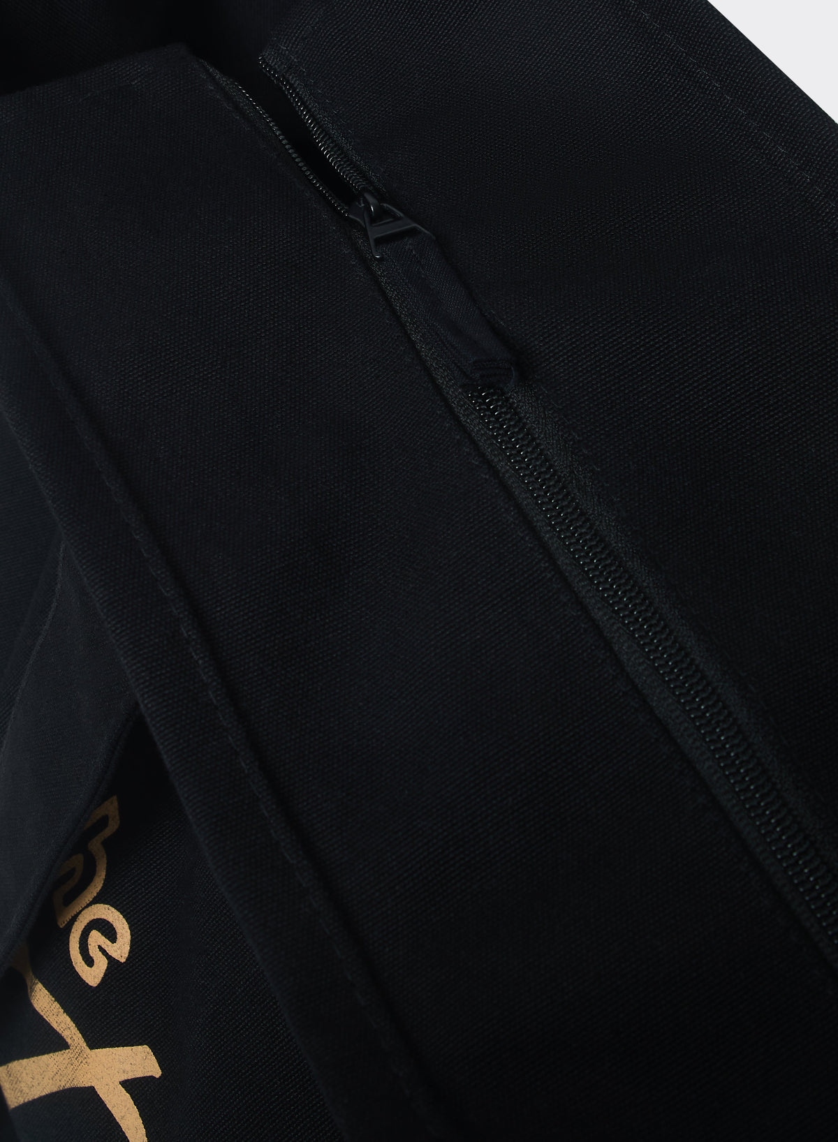 Kingsley Large Shopper Tote Bag - Black Cotton Zip Tote | Percival