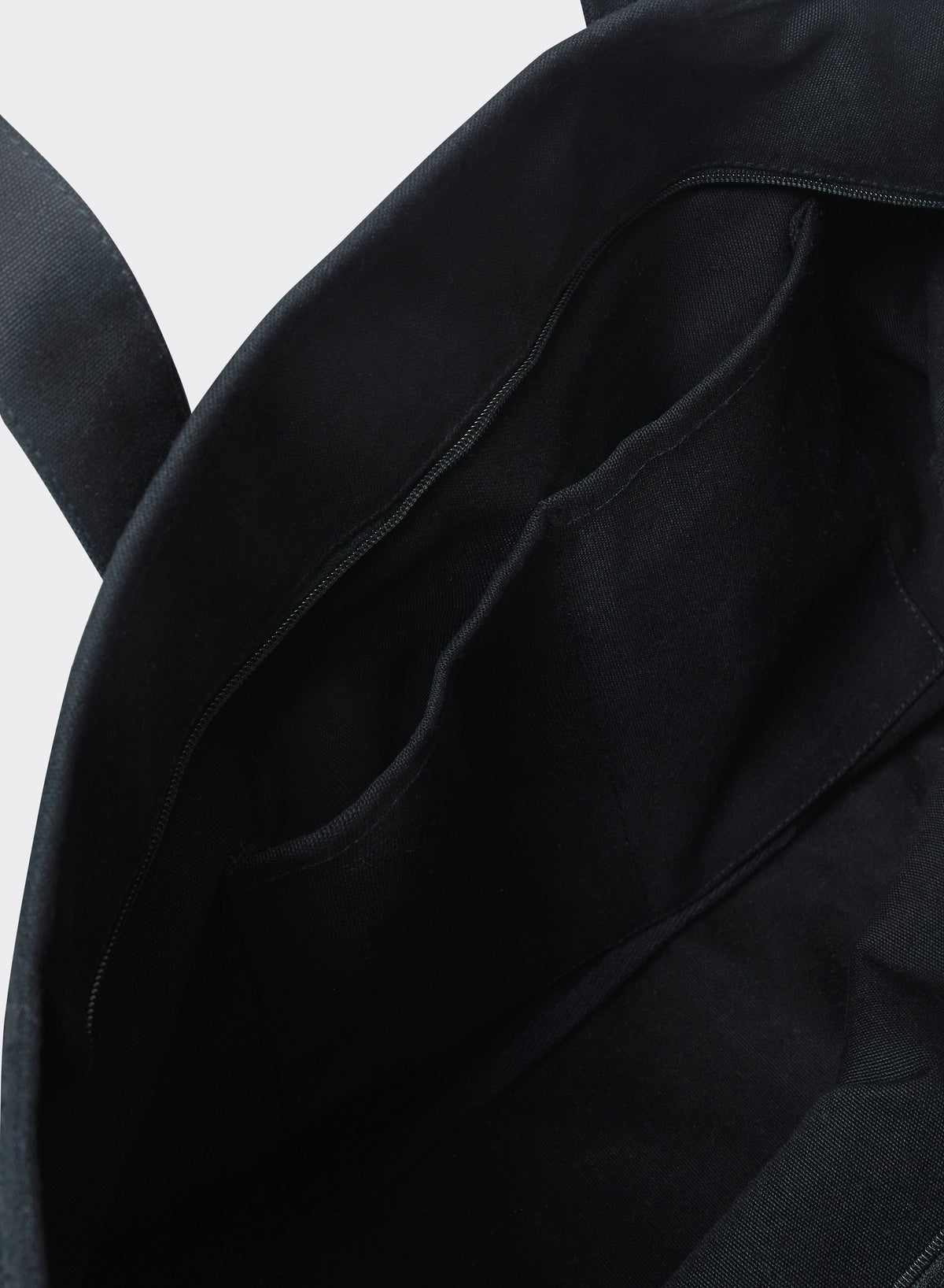 Kingsley Large Shopper Tote Bag - Black Cotton Zip Tote | Percival