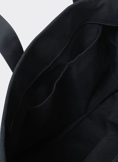 Kingsley Large Shopper Tote Bag - Black Cotton Zip Tote | Percival