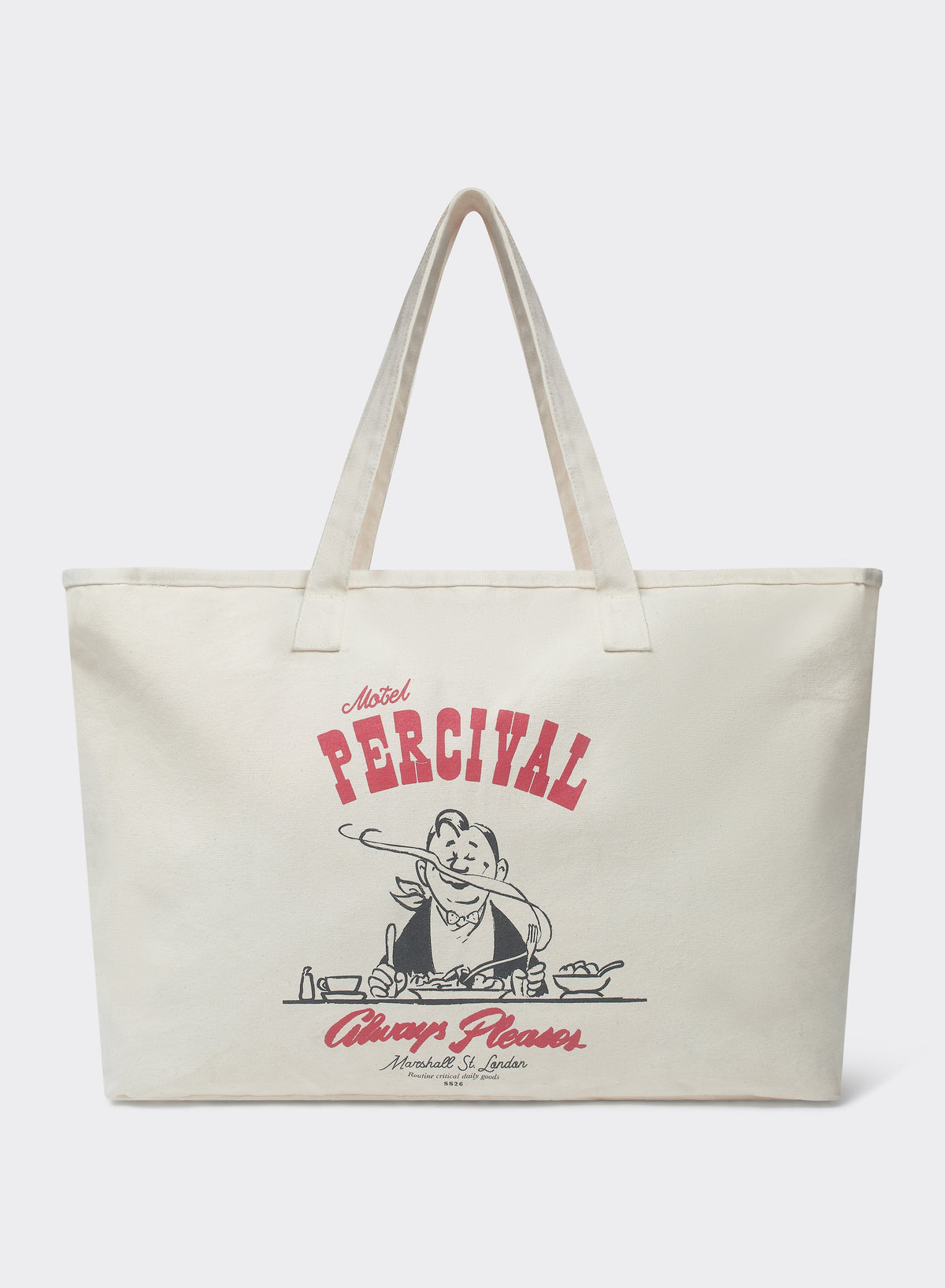Unisex Large Shopper Tote Bag - Cream Cotton Tote | Percival