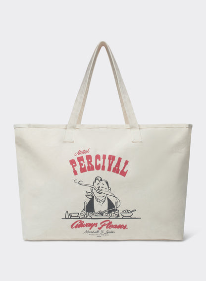 Unisex Large Shopper Tote Bag - Cream Cotton Tote | Percival