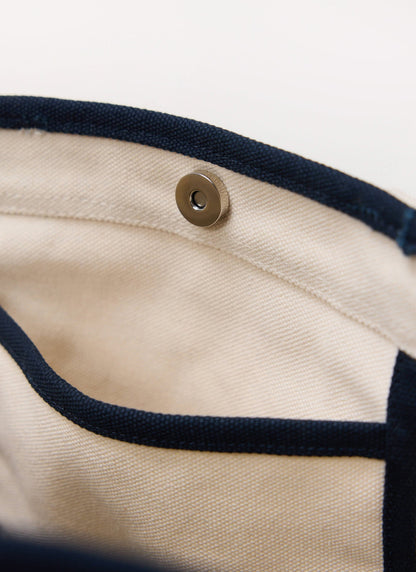 Tote Bag - Cotton Canvas - Cream Navy | Percival