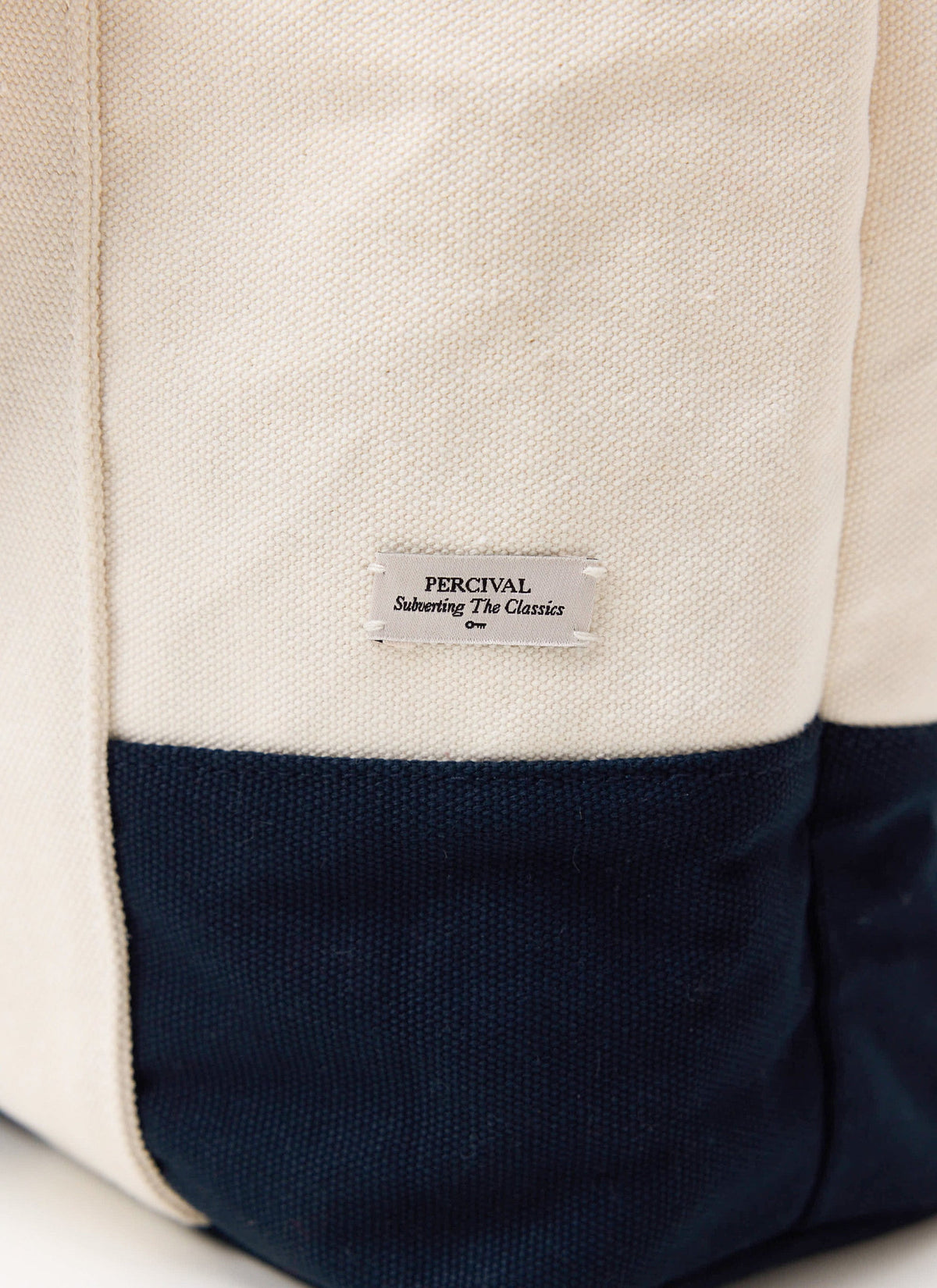 Tote Bag - Cotton Canvas - Cream Navy | Percival