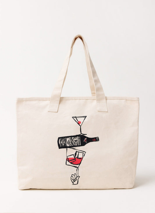 Perci and Rossi Martini Tote Bag - Cotton - Cream | Percival