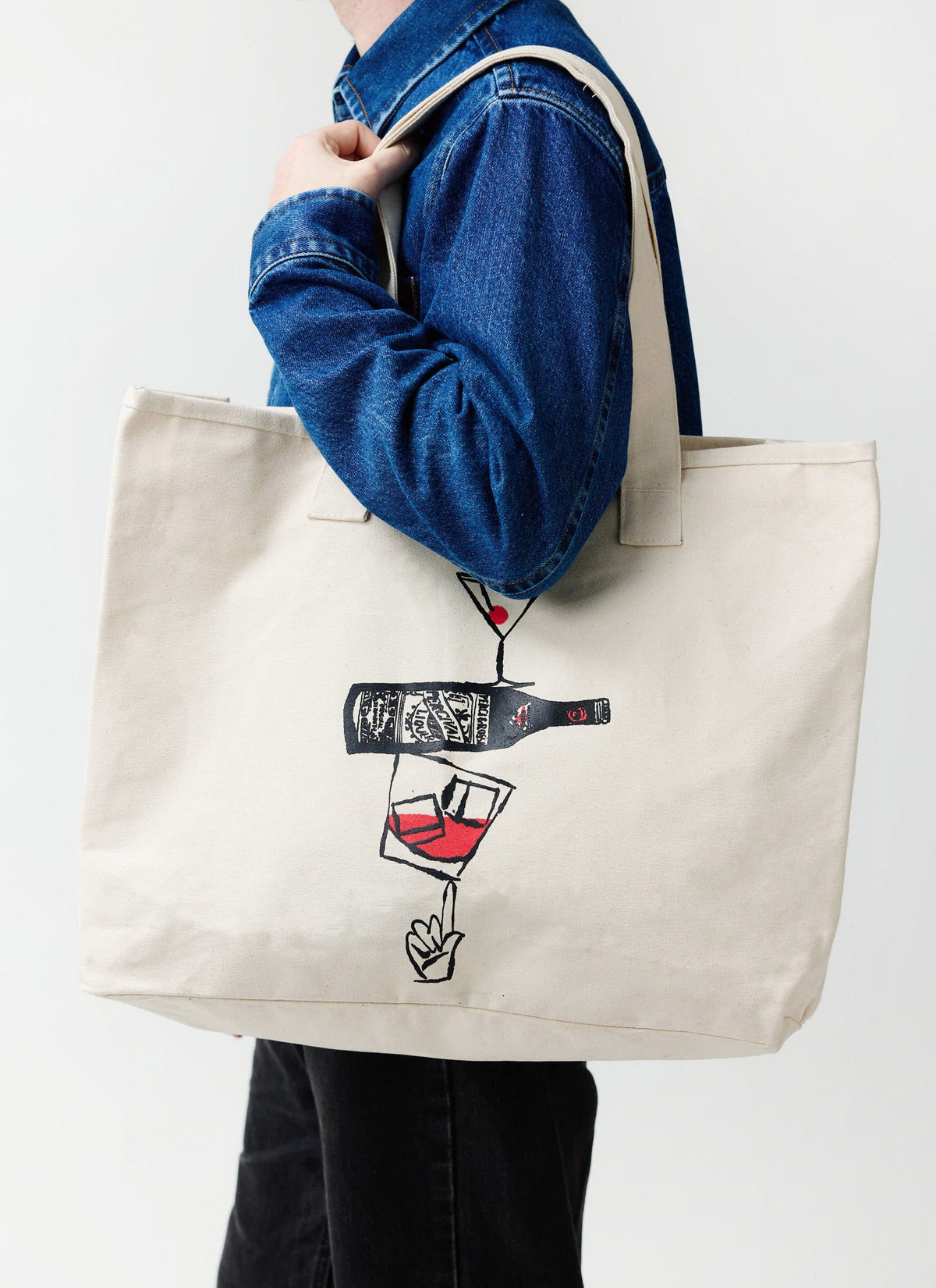 Perci and Rossi Martini Tote Bag - Cotton - Cream | Percival