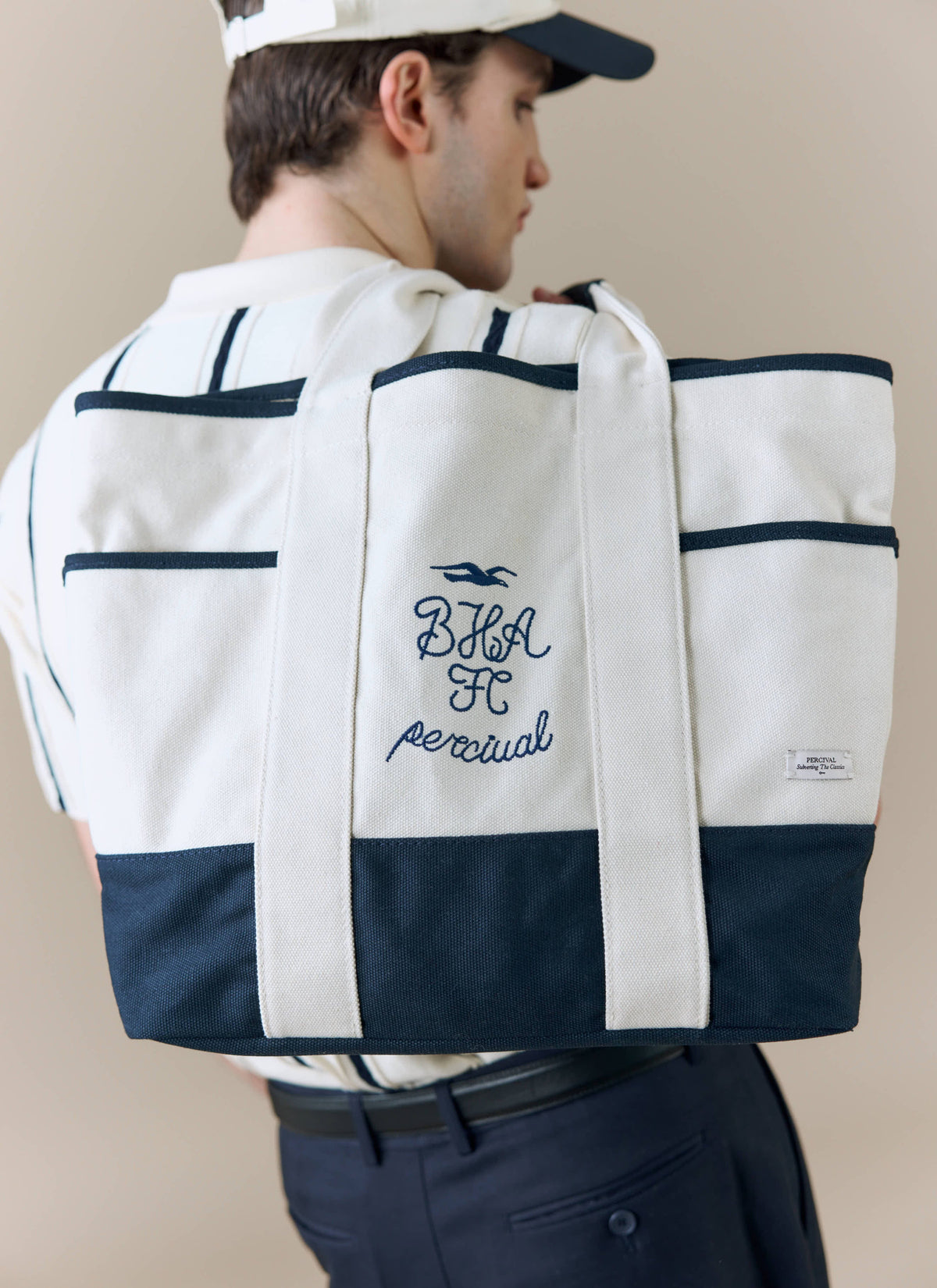 Tote Bag - Brighton & Hove Albion F.C. x Percival - Cream Navy | Percival