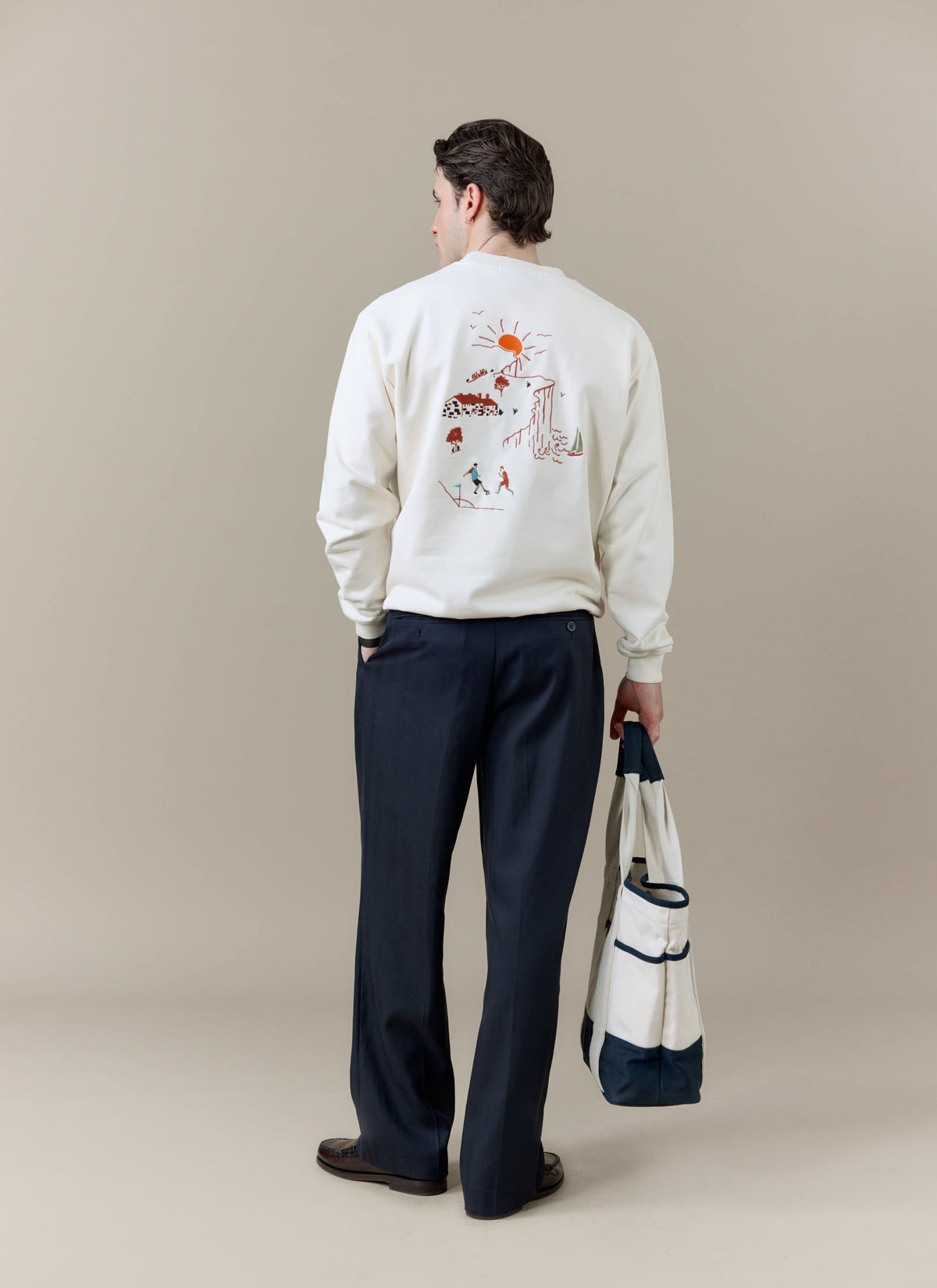 Tote Bag - Brighton & Hove Albion F.C. x Percival - Cream Navy | Percival
