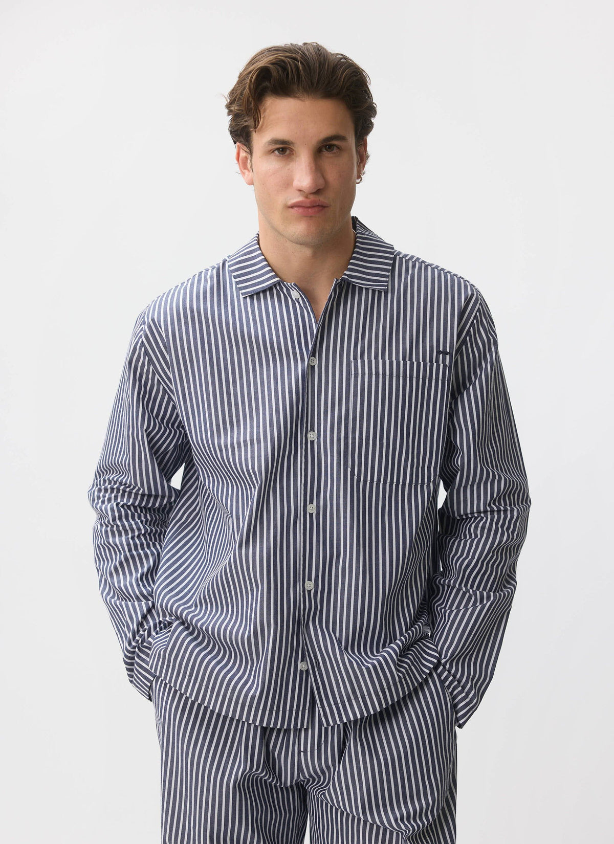 Pyjama Top - Cotton - Blue | Percival