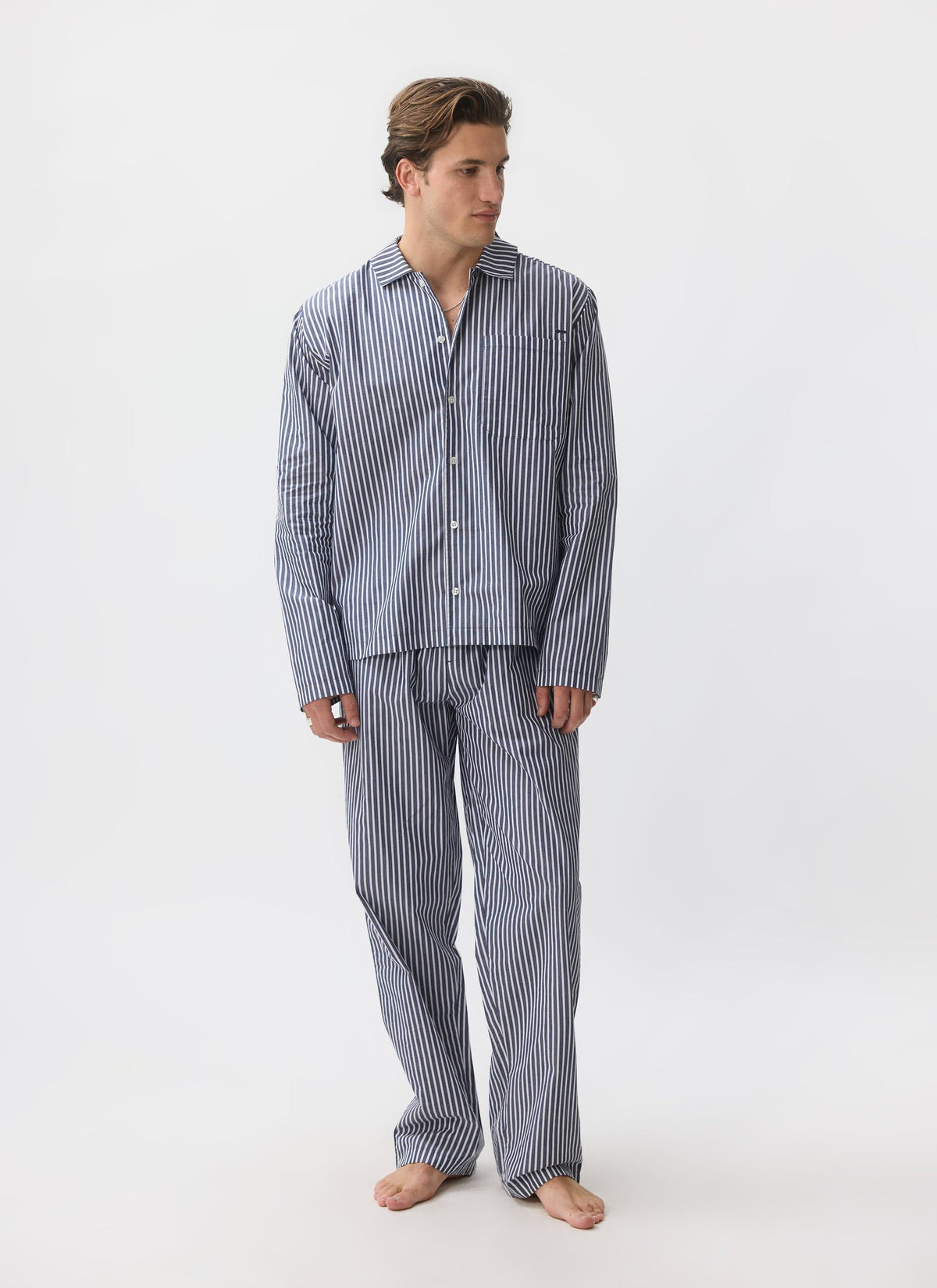 Pyjama Top - Cotton - Blue | Percival