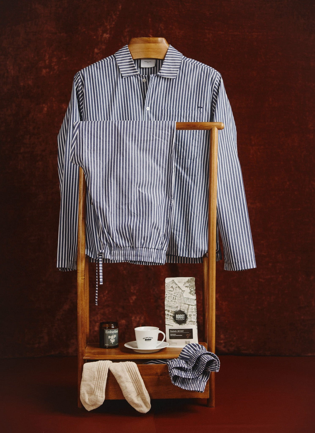 Pyjama Top - Cotton - Blue | Percival