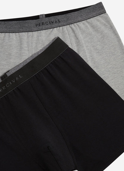 Men's Boxer Briefs: 2 Pack - Cotton - Grey/Black | Percival