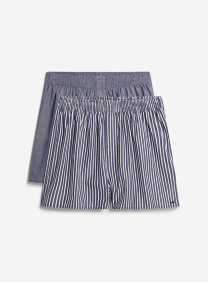 Men's Woven Boxers: 2 Pack - Cotton - Blue/Navy | Percival