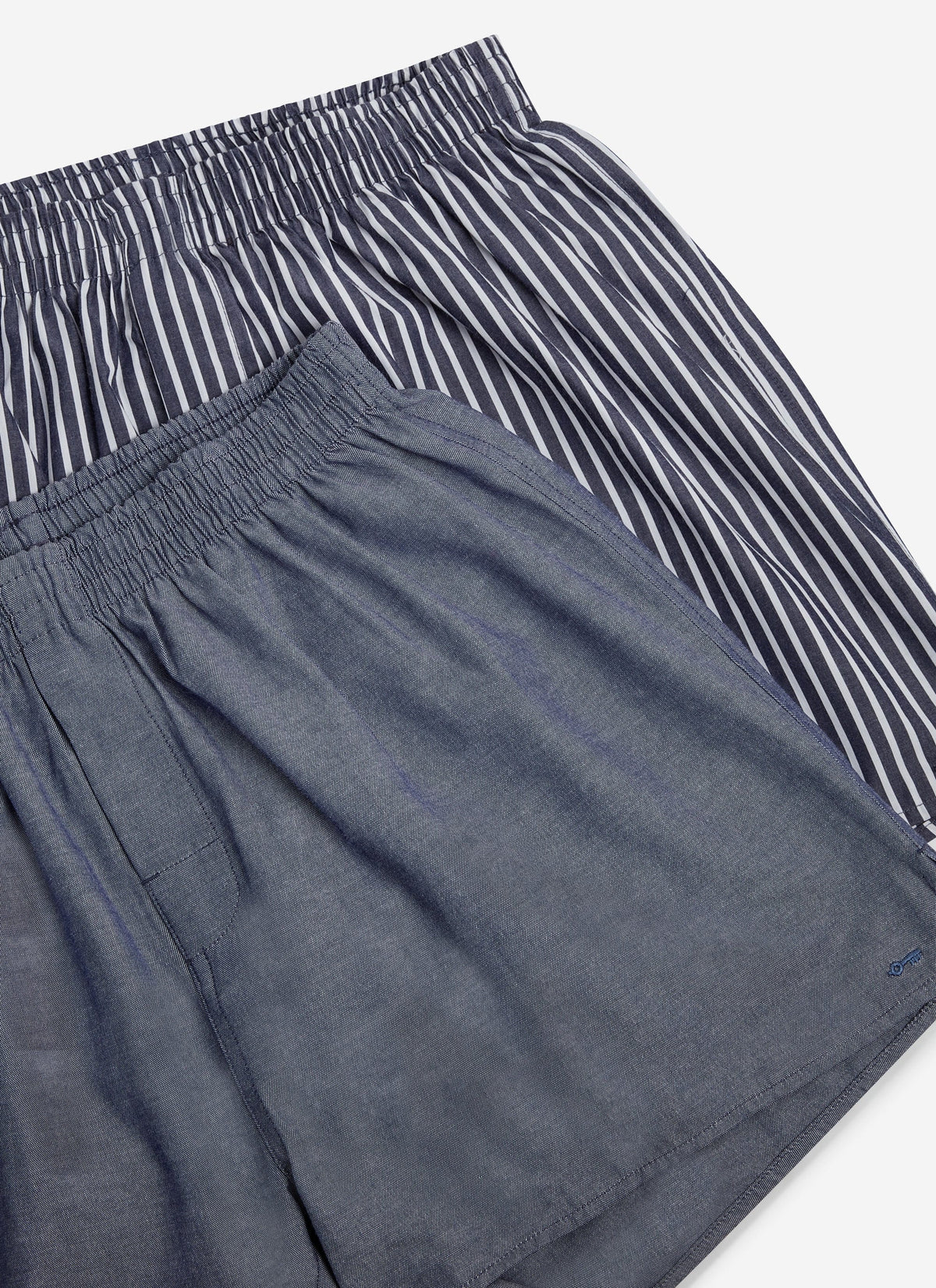 Men's Woven Boxers: 2 Pack - Cotton - Blue/Navy | Percival