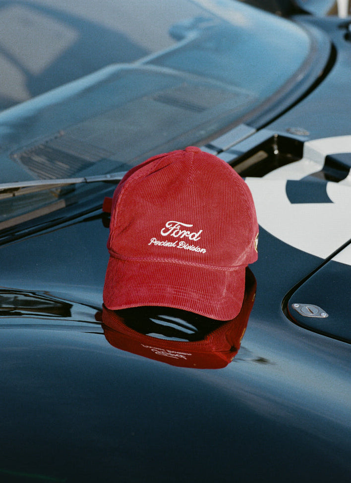 Men's Corduroy Trucker Cap - Cotton - Red - Ford x Percival | Percival