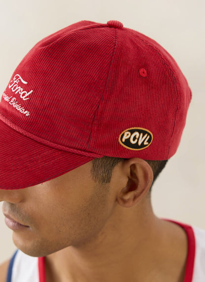 Men's Corduroy Trucker Cap - Cotton - Red - Ford x Percival | Percival