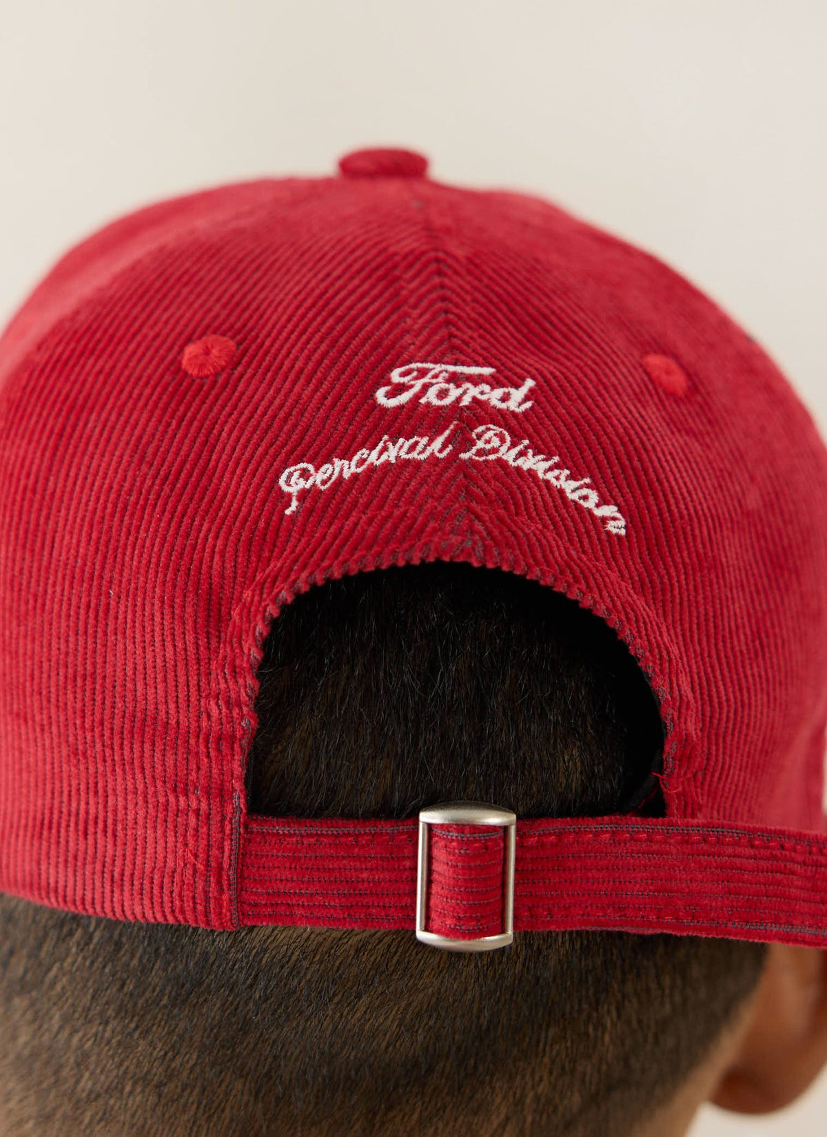Men's Corduroy Trucker Cap - Cotton - Red - Ford x Percival | Percival
