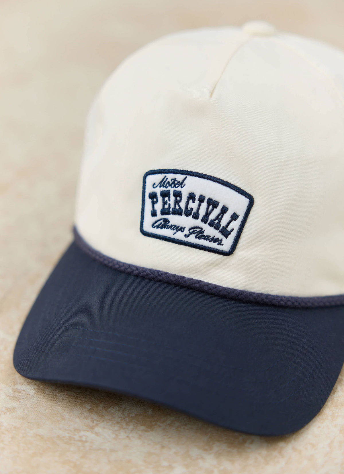 Men's Trucker Cap - Donovan - Rope Trim - Cotton - Cream | Percival