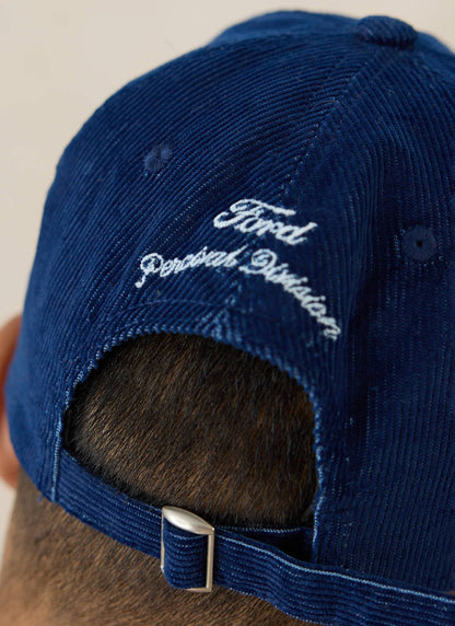Men's Corduroy Trucker Cap - Cotton - Navy Blue - Ford x Percival | Percival