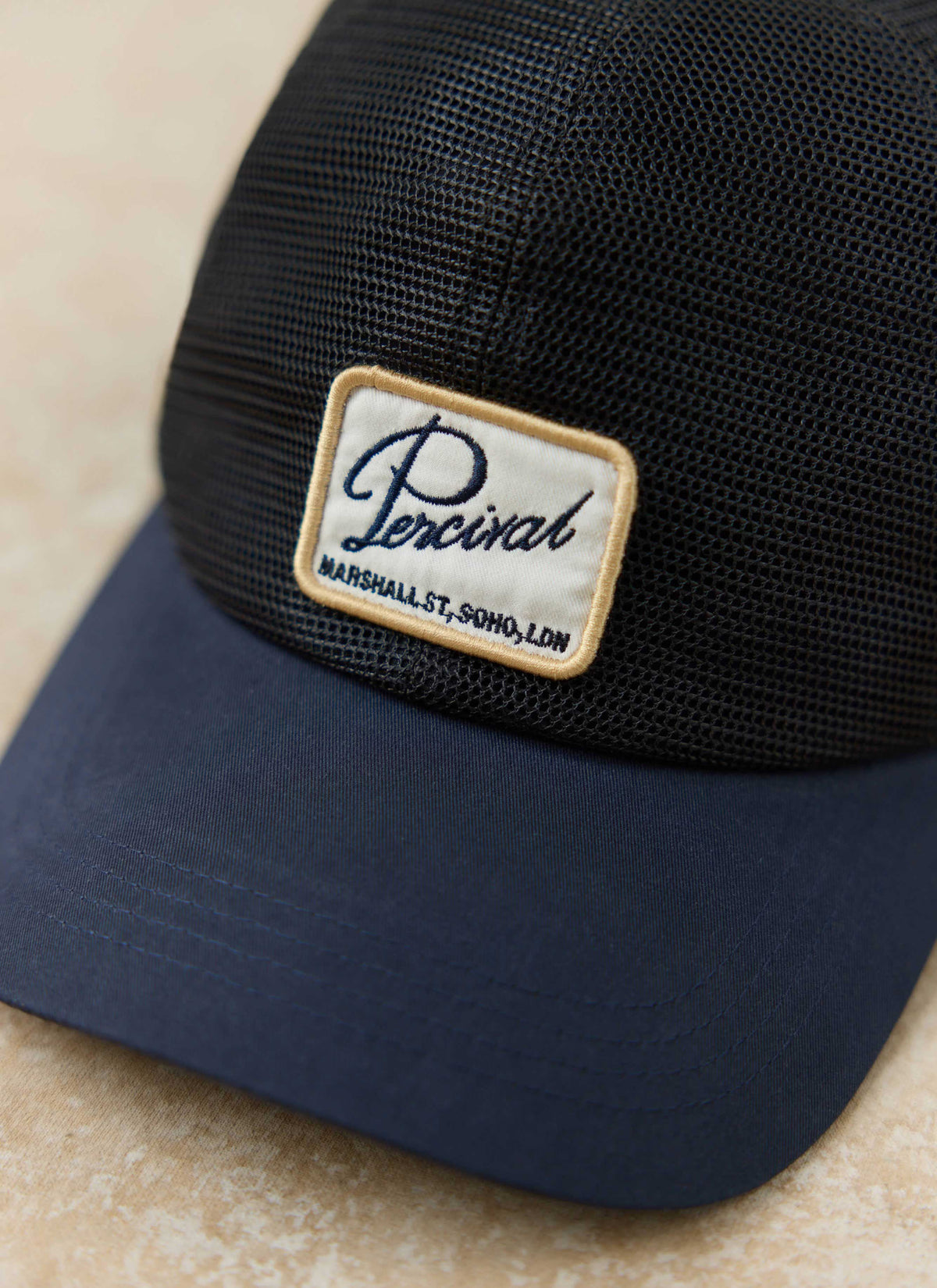 Men's Mesh Trucker Cap - Damien - Navy Blue | Percival