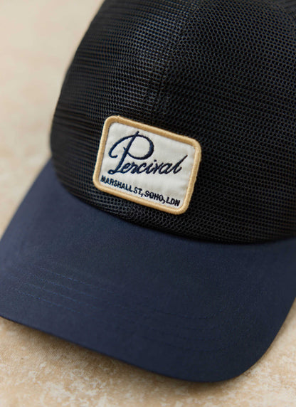 Men's Mesh Trucker Cap - Damien - Navy Blue | Percival
