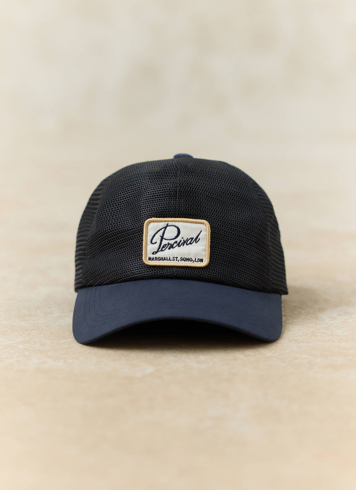 Men's Mesh Trucker Cap - Damien - Navy Blue | Percival