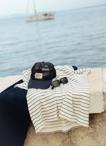 Men's Mesh Trucker Cap - Damien - Navy Blue | Percival