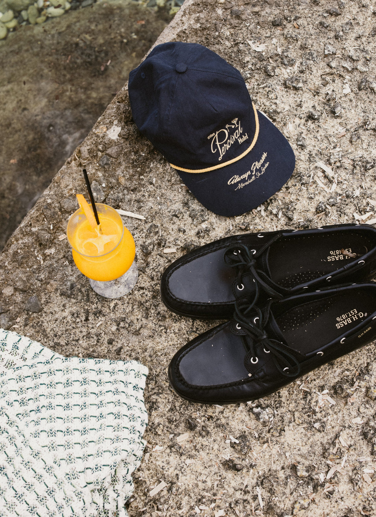 Kingsley Embroidered Soft Trucker Cap - Cotton - Navy Blue | Percival