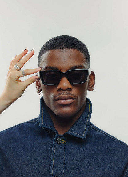 P002-E2 Black Sunglasses - Black Polarized Lenses | Percival