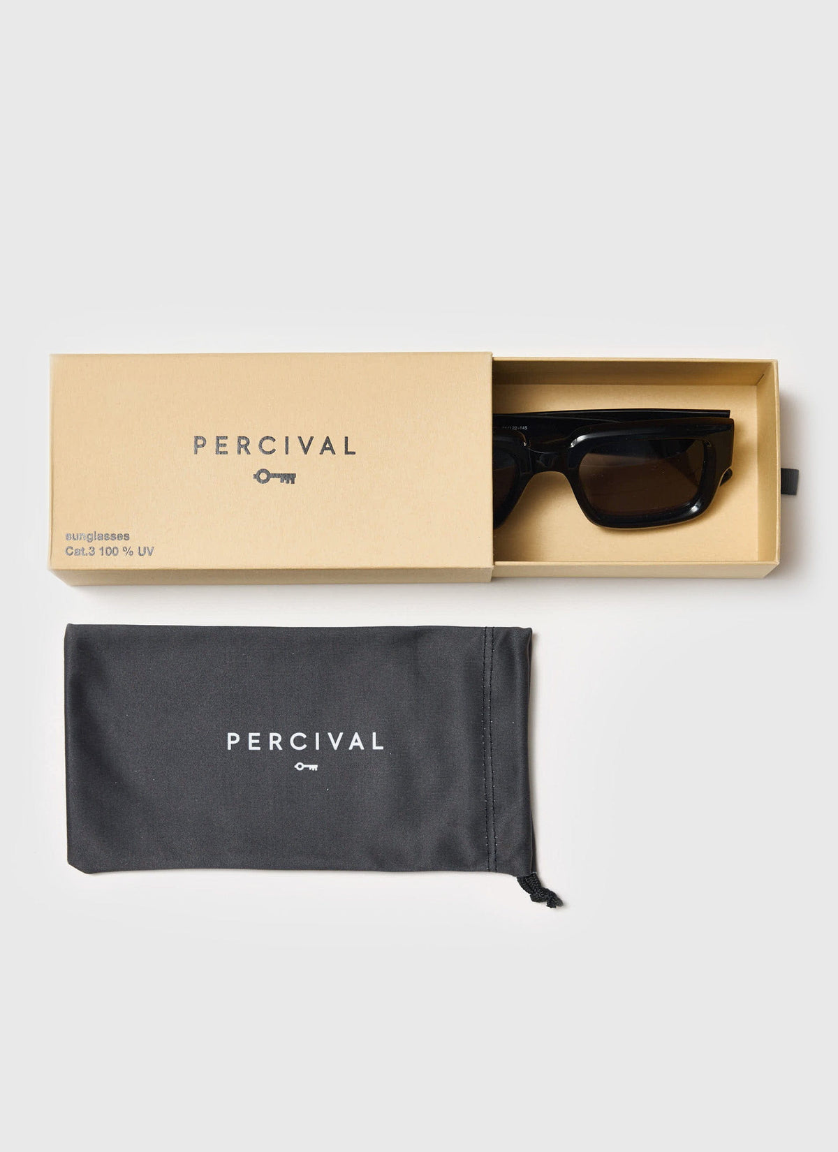 P002-E2 Black Sunglasses - Black Polarized Lenses | Percival