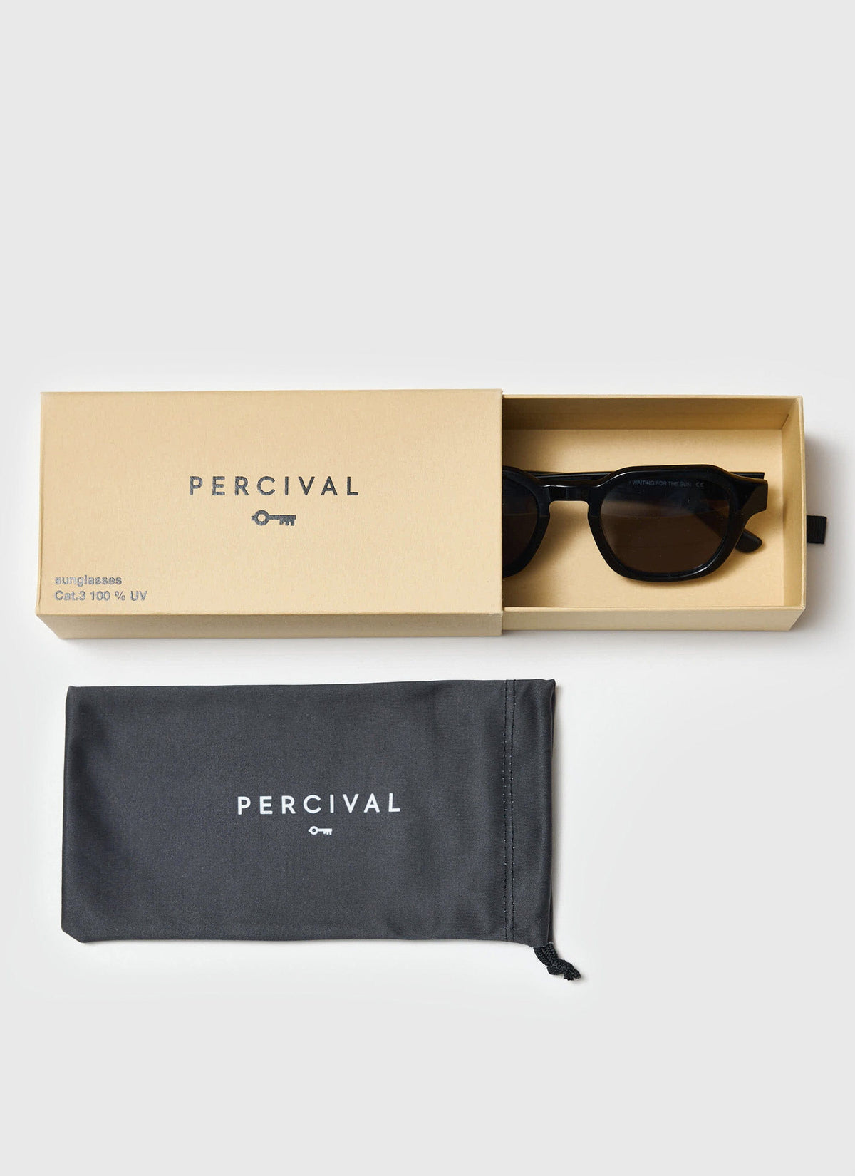 P001-E2 Black Sunglasses - Black Polarized Lenses | Percival