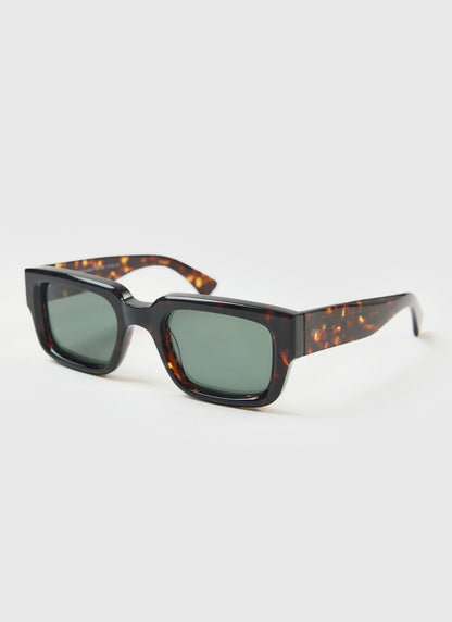 P002-E20 Demi Brown Tortoise Sunglasses - Bottle Green Lenses | Percival