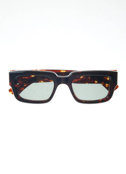 P002-E20 Demi Brown Tortoise Sunglasses - Bottle Green Lenses | Percival