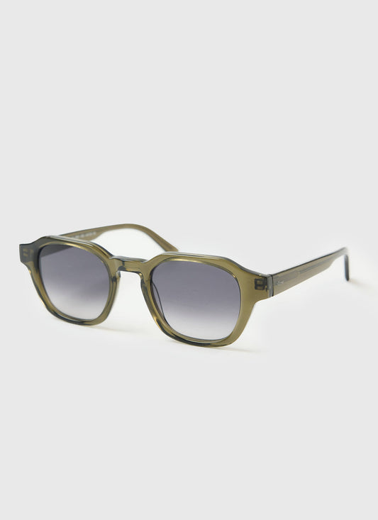 P001-E52 Olive Green Sunglasses - Light Brown Lenses | Percival
