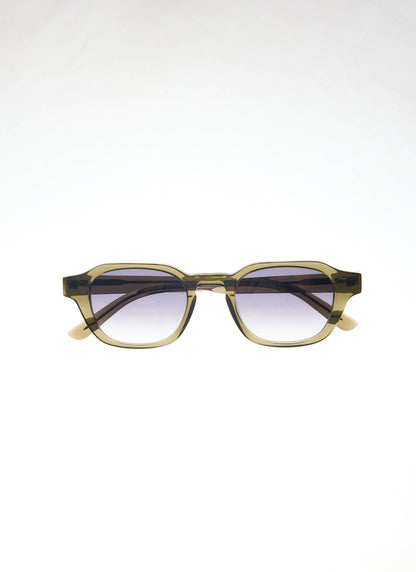 P001-E52 Olive Green Sunglasses - Light Brown Lenses | Percival