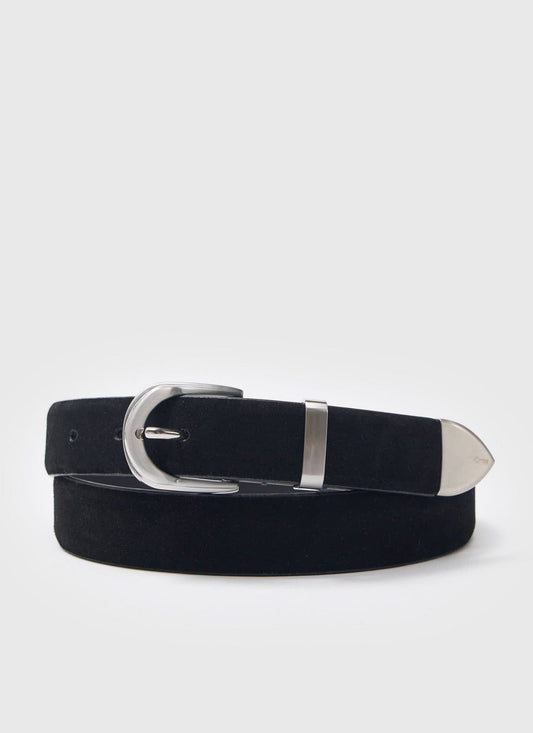 Suede Belt - 100% Leather - Black | Percival