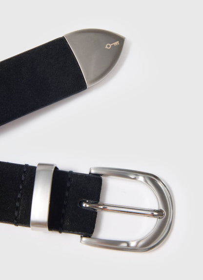 Suede Belt - 100% Leather - Black | Percival