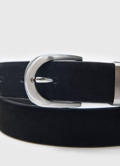 Suede Belt - 100% Leather - Black | Percival