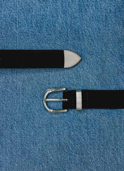 Suede Belt - 100% Leather - Black | Percival