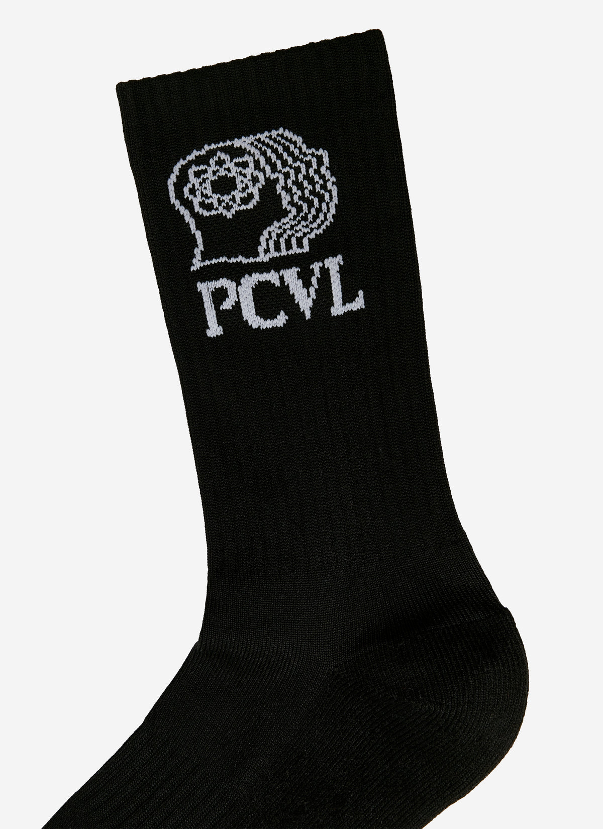 Men's Sport Socks - Ribbed Cuff & PCVL Logo - Black | Percival