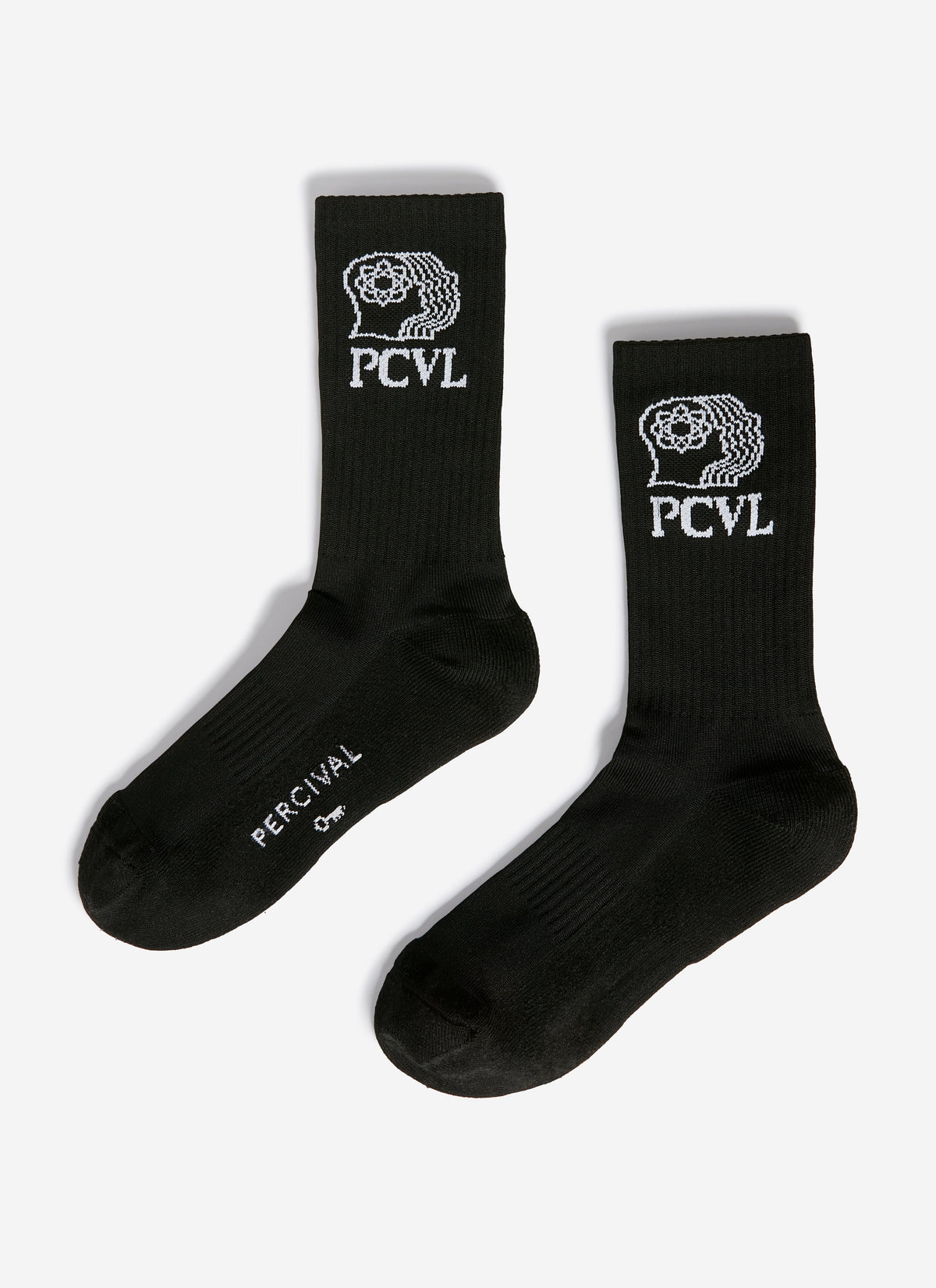 Men's Sport Socks - Ribbed Cuff & PCVL Logo - Black | Percival