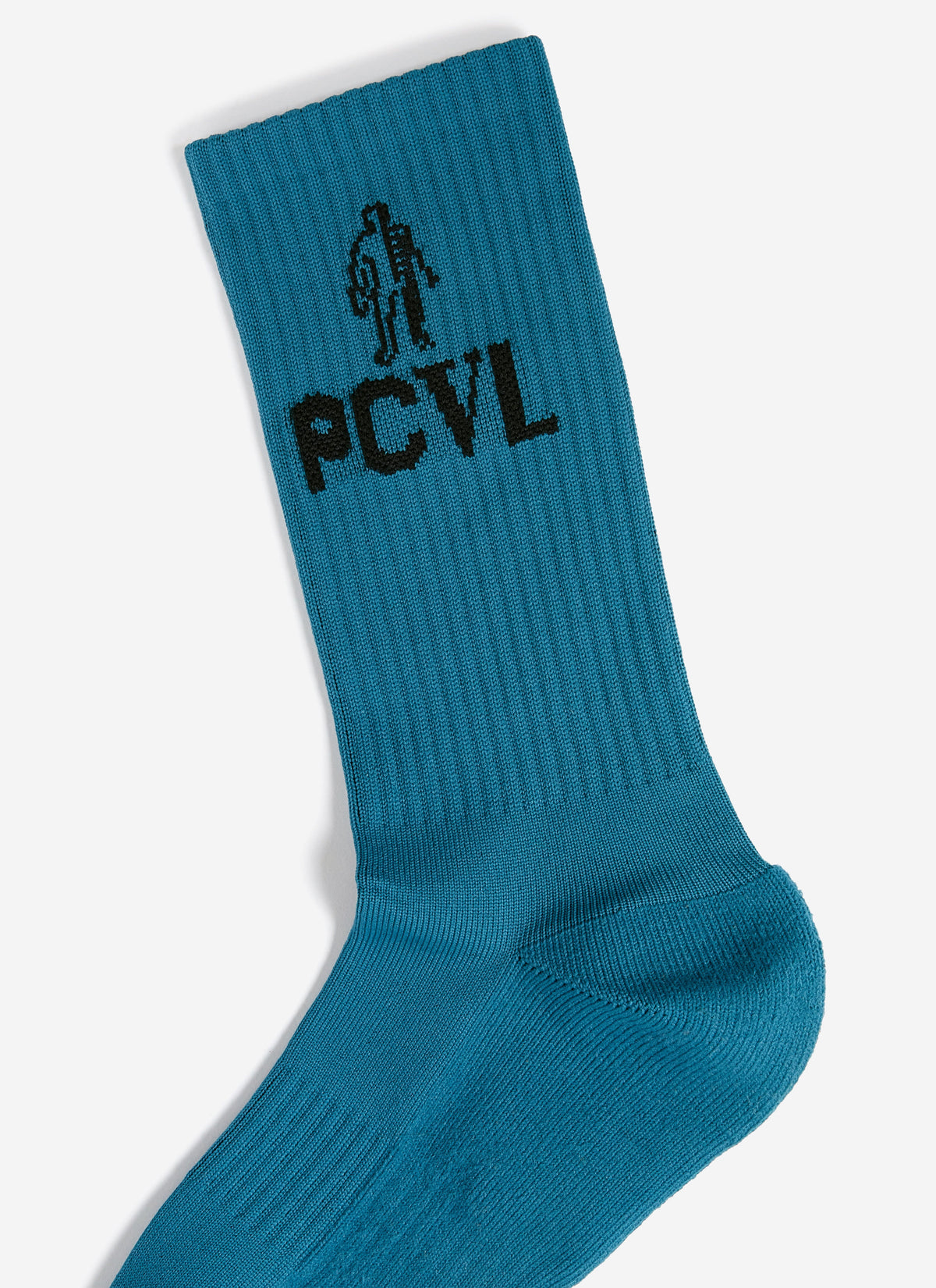Men's Sport Socks - PCVL Graphic Ribbed Crew - Blue | Percival