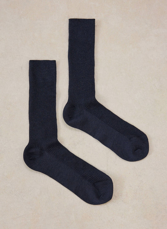Men's Navy Socks - Merino Wool | Percival