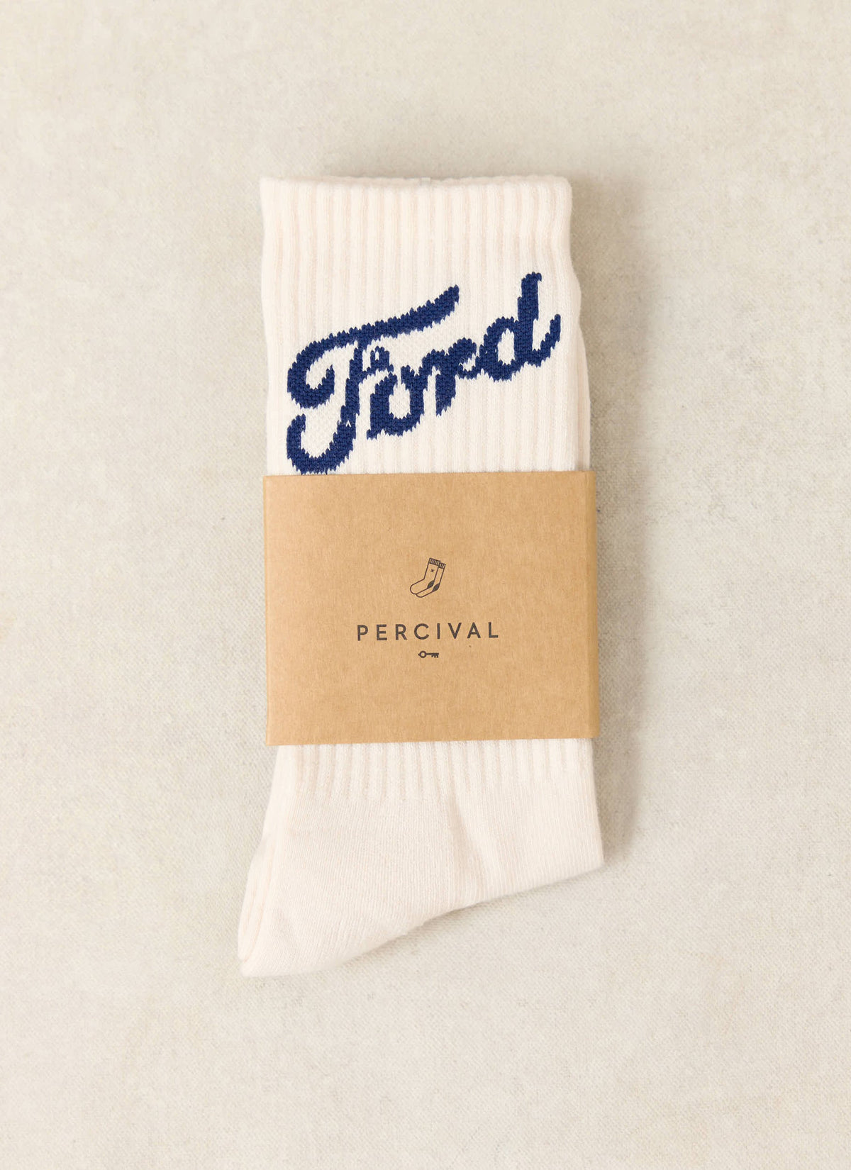 Men's Crew Socks - Cotton Blend - Cream - Ford x Percival | Percival