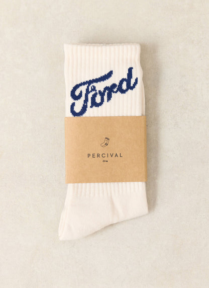 Men's Crew Socks - Cotton Blend - Cream - Ford x Percival | Percival