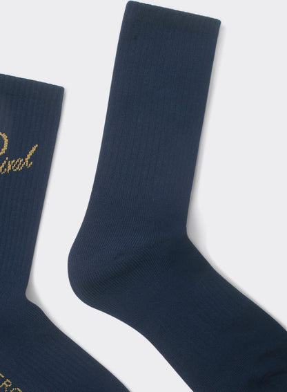 Men's Kingsley Jacquard Socks - Navy | Percival